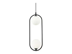 Maytoni Lámpara Suspendida-Ring Modern Ring 2 Light Lámpara de techo colgante negra Pantalla de vidrio Negro