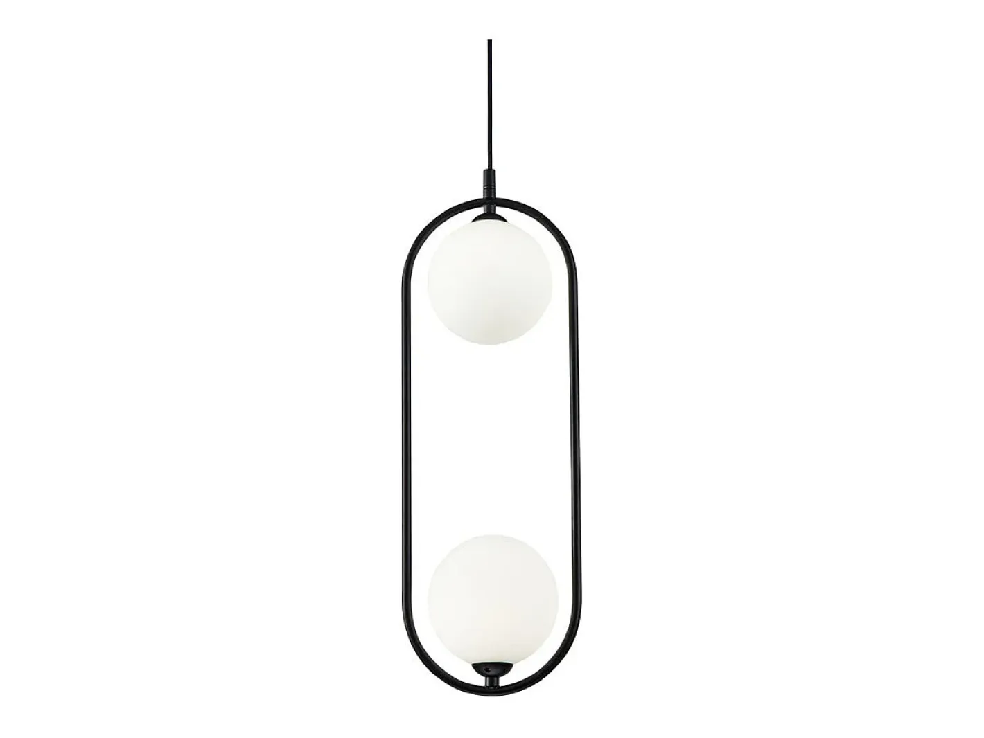 Maytoni Lámpara Suspendida-Ring Modern Ring 2 Light Lámpara de techo colgante negra Pantalla de vidrio Negro