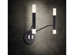 Maytoni Vigo Lámpara de pared de vela moderna negra, pantalla blanca mate de vidrio Negro Sale