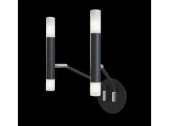 Maytoni Vigo Lámpara de pared de vela moderna negra, pantalla blanca mate de vidrio Negro Sale