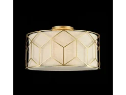 Maytoni Plafón-Messina Plafón Semi Empotrado Cilíndrico , 3 Luces, E27 Dorado