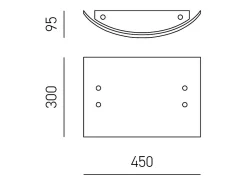 Discount Michela Plafón grande 45x30cm brillo 2XE27, cristal curvado con base cromada, IP20, máx 2x52W, elegante lámpara de techo Blanco