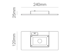 Mini Pla Nera - Aplique de pared LED de 20 W con interruptor CCT, 2700 K/3200 K/4000 K, aluminio, luz de pared ascendente - Beneito & Faure Negro New