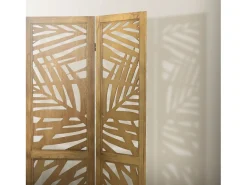 ML-DESIGN Biombo-Biombo divisorio de 3 paneles modelo Kyoto de madera natural 170 x 121 cm, separador de ambientes plegable japonés, pantalla de privacidad Marru00f3n