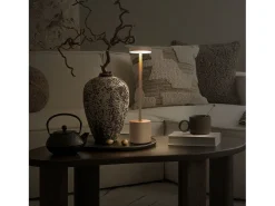 Hot ML-DESIGN Lámpara de mesa LED táctil inalámbrica Ø8x34,5cm foco de luz blanca regulable, recargable con USB-C para mesita, escritorio o estudio Crema