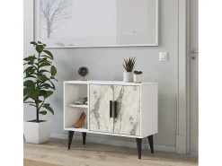 Best Mueble zapatero moderno para recibidor y salón 90x35x70cm Arizona - Efecto mármol Blanco