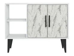 Best Mueble zapatero moderno para recibidor y salón 90x35x70cm Arizona - Efecto mármol Blanco