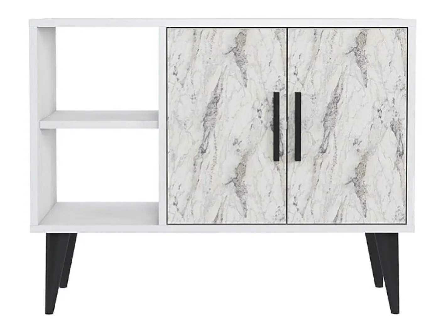 Best Mueble zapatero moderno para recibidor y salón 90x35x70cm Arizona - Efecto mármol Blanco