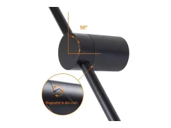 NETTLIFE Aplique Para Pared-2 er Aplique de pared LED para interiores 60CM 3000K Iluminación de pared indirecta moderna ajustable a 90° Negro