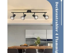 NETTLIFE 4 Focos de Techo s Vintage Retro E14 Industrial Giratorio 350° Metal Interior para Salón Dormitorio Infantil Cocina Negro Discount