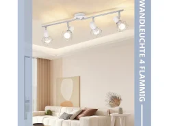 NETTLIFE 4 Focos de Techo Industriales Retro Vintage E14 Giratorios 350° Metal Brillante para Interior Salón Dormitorio Infantil Blanco Online