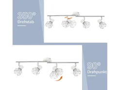 NETTLIFE 4 Focos de Techo Industriales Retro Vintage E14 Giratorios 350° Metal Brillante para Interior Salón Dormitorio Infantil Blanco Online