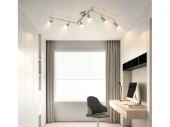 Hot NETTLIFE 6 Focos de Techo Modernos para Salón GU10 Giratorios 330° Acero Inoxidable para Interior Dormitorio (sin Bombilla) Plateado