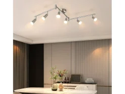 Hot NETTLIFE 6 Focos de Techo Modernos para Salón GU10 Giratorios 330° Acero Inoxidable para Interior Dormitorio (sin Bombilla) Plateado