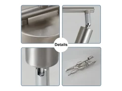 Hot NETTLIFE 6 Focos de Techo Modernos para Salón GU10 Giratorios 330° Acero Inoxidable para Interior Dormitorio (sin Bombilla) Plateado
