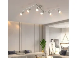 Hot NETTLIFE 6 Focos de Techo Modernos para Salón GU10 Giratorios 330° Acero Inoxidable para Interior Dormitorio (sin Bombilla) Plateado