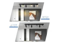 NETTLIFE Plafón-6 Focos de Techo LED s Orientables 330° GU10 para Salón Dormitorio Cocina, sin Bombilla Negro