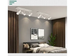 NETTLIFE Plafón-3 Focos de Techo GU10 de Níquel Giratorios 330° para Sala de Estar Dormitorio Oficina Foco de Pared Moderno Lámpara de Pasillo Plateado