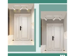 NETTLIFE Plafón-3 Focos de Techo GU10 de Níquel Giratorios 330° para Sala de Estar Dormitorio Oficina Foco de Pared Moderno Lámpara de Pasillo Plateado