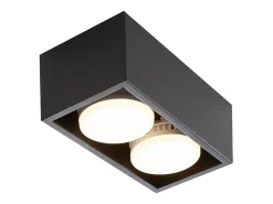Online NETTLIFE 2 Focos de Techo de Superficie s con Luz Moderna Regulable en Blanco Cálido 2x5W GX53 Cuadrado Plano para Cocina Salón Comedor Negro
