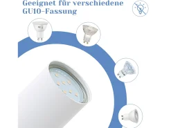 NETTLIFE 6 focos de techo LED GU10 s orientables 350° para salón dormitorio cocina sin bombilla Blanco Clearance