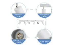 NETTLIFE 6 focos de techo LED GU10 s orientables 350° para salón dormitorio cocina sin bombilla Blanco Clearance