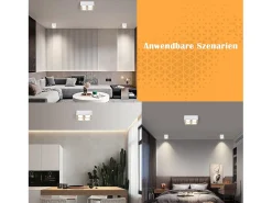 New NETTLIFE 4 Focos de Techo LED Orientables Cálido GX53 4x5W Cuadrados Modernos para Salón Comedor Oficina Cocina Pasillo Blanco