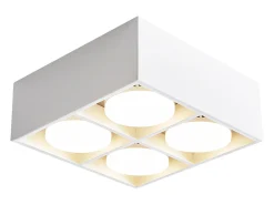 New NETTLIFE 4 Focos de Techo LED Orientables Cálido GX53 4x5W Cuadrados Modernos para Salón Comedor Oficina Cocina Pasillo Blanco