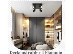 NETTLIFE 4 Focos de Techo LED s GU10 Orientables 330°, Moderno Industrial de Pared para Salón Dormitorio Cocina sin Bombilla Negro Outlet