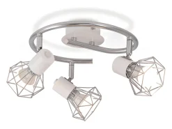 Best NETTLIFE 3 Focos de Techo E14 Redondos Industrial Retro Giratorios Metal para Salón Estudio Pasillo Cocina Máx. 25W Blanco
