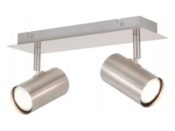 NETTLIFE Plafón-2 Focos de techo GU10 orientables 330° níquel para interior Foco de pared moderno para dormitorio salón sin bombilla Plateado