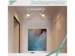 NETTLIFE Plafón-2 Focos de techo GU10 orientables 330° níquel para interior Foco de pared moderno para dormitorio salón sin bombilla Plateado