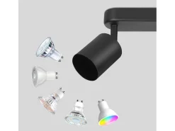 Clearance NETTLIFE 4 Focos GU10 Max.25w Luz de Techo LED Negra Foco para Sala de Estar Ajustable 350° para Dormitorio Cocina Mesa de Negro