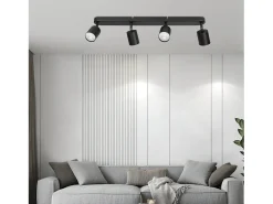 Clearance NETTLIFE 4 Focos GU10 Max.25w Luz de Techo LED Negra Foco para Sala de Estar Ajustable 350° para Dormitorio Cocina Mesa de Negro