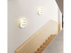New NETTLIFE - Lámpara de pared LED para interiores, moderna, color negro, 7 W, luz blanca cálida de 3000 K Blanco