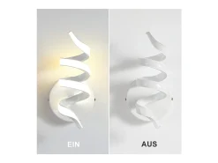 New NETTLIFE - Lámpara de pared LED para interiores, moderna, color negro, 7 W, luz blanca cálida de 3000 K Blanco