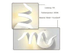 New NETTLIFE - Lámpara de pared LED para interiores, moderna, color negro, 7 W, luz blanca cálida de 3000 K Blanco