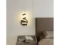 NETTLIFE Aplique Para Pared-- Lámpara de pared LED para interiores, moderna, color , 7 W, luz blanca cálida de 3000 K Negro