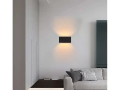 NETTLIFE Aplique Para Pared-4 Lámparas LED para Muro Exteriores Negras, Iluminación Ascendente/Descendente, IP65, Luz Blanca Caliente G9 Negro