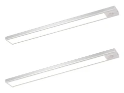 NETTLIFE Aplique Para Pared-- Luz LED para debajo del gabinete con sensor de movimiento, recargable por USB, 1500 mAh, para pasillo y armario Plateado