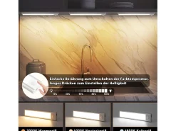 NETTLIFE - Luz LED para debajo del gabinete con sensor de movimiento, recargable por USB, 1500 mAh, para pasillo y armario Plateado Outlet
