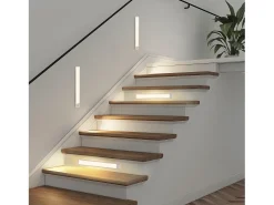 NETTLIFE - Luz LED para debajo del gabinete con sensor de movimiento, recargable por USB, 1500 mAh, para pasillo y armario Plateado Best