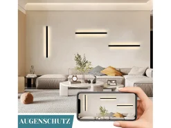 NETTLIFE - Pack de 2 apliques de pared LED modernos para interiores, 60 cm, 21 W, para pasillo, arriba y abajo, color Negro Best