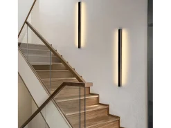NETTLIFE - Pack de 2 apliques de pared LED modernos para interiores, 60 cm, 21 W, para pasillo, arriba y abajo, color Negro Best