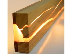NETTLIFE Aplique Para Pared-Aplicación LED para pared, Aplicación interior de madera moderna, Lámpara para pasillo de 50 cm, 3000K, blanco cálido, Lámpara indirecta para salón de 8W. Marru00f3n