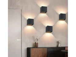 NETTLIFE Aplique Para Pared-Aplicación LED para Muro Externa Negra, Up Down, IP65, 3000K, para Escalera Negro