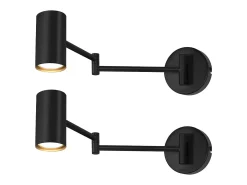 NETTLIFE Aplicación Mural Interior Negra, Paquete de 2, Retró, Metal Giratorio, GU10. Negro Discount