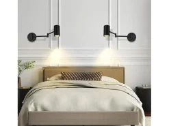 NETTLIFE Aplicación Mural Interior Negra, Paquete de 2, Retró, Metal Giratorio, GU10. Negro Discount