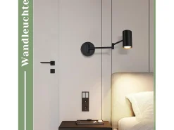 NETTLIFE Aplicación Mural Interior Negra, Paquete de 2, Retró, Metal Giratorio, GU10. Negro Discount