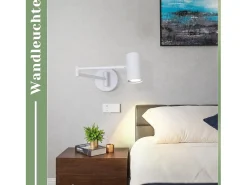 Best NETTLIFE Aplicación mural interior GU10 - lámpara de pared para dormitorio, moderno spotlight sin bombilla. Blanco